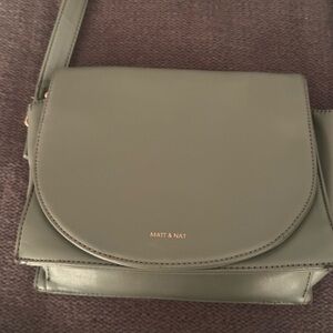 Matt & Nat Green/ Blue Vegan Leather Crossbody Bag